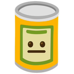 neutral face and canned food