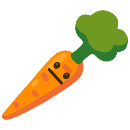 neutral face and carrot