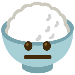 neutral face and cooked rice