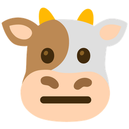 neutral face and cow face