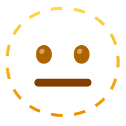 neutral face and dotted line face