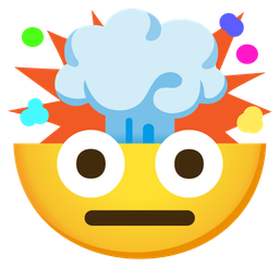 neutral face and exploding head