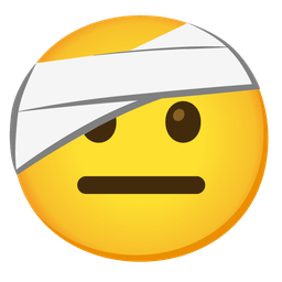 neutral face and face with head-bandage