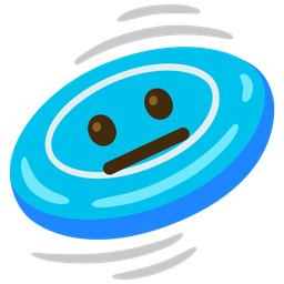 neutral face and flying disc