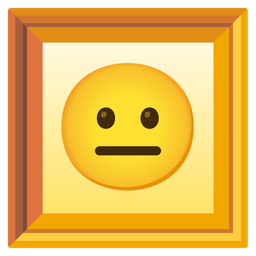 neutral face and framed picture