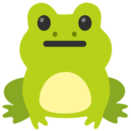 neutral face and frog