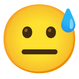 Neutral face and Grinning face with sweat