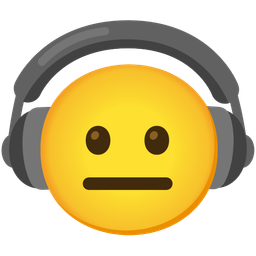 neutral face and headphone