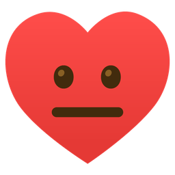 neutral face and heart suit