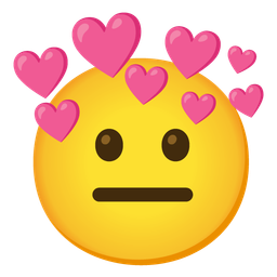 neutral face and heart with arrow