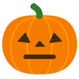 neutral face and jack-o-lantern