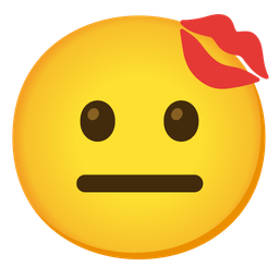 neutral face and kiss mark