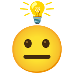 neutral face and light bulb