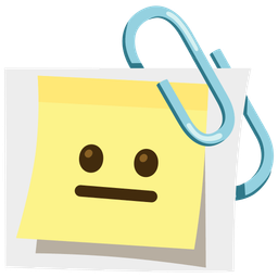 neutral face and linked paperclips