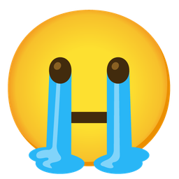 neutral face and loudly crying face