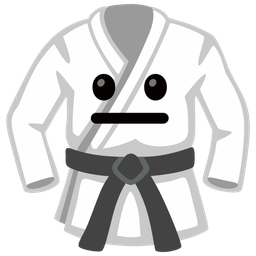 neutral face and martial arts uniform