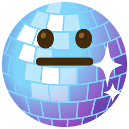 neutral face and mirror ball