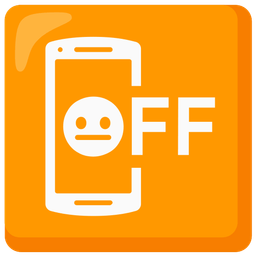 neutral face and mobile phone off