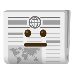 neutral face and newspaper