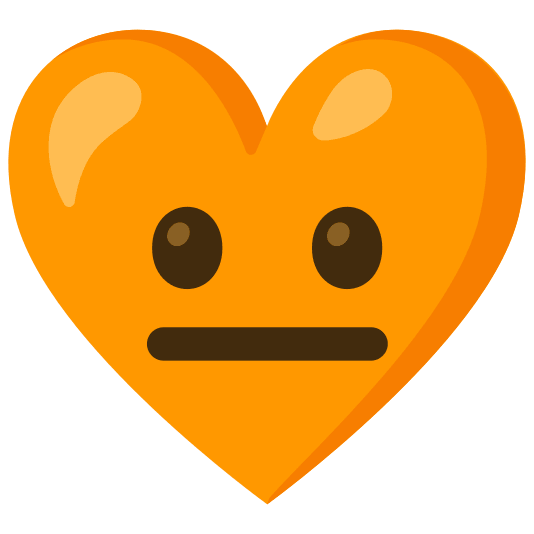 Neutral face and Orange heart