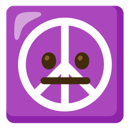 neutral face and peace symbol