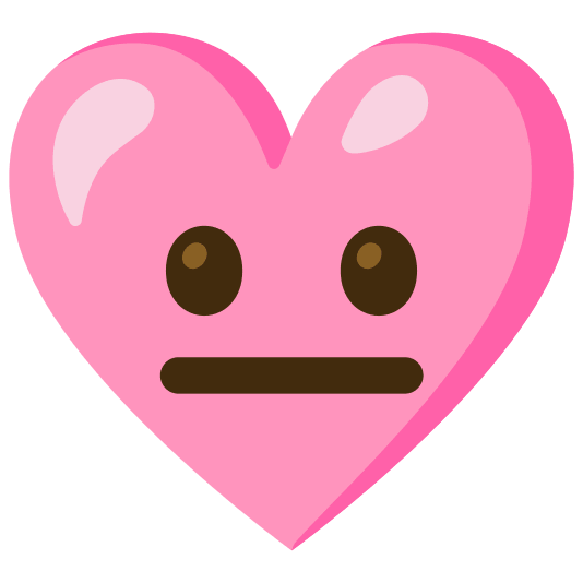 Neutral face and Pink heart
