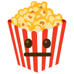 neutral face and popcorn