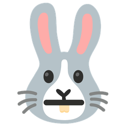 neutral face and rabbit face