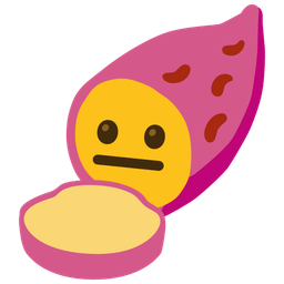 neutral face and roasted sweet potato