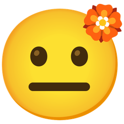 neutral face and rosette