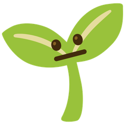 neutral face and seedling