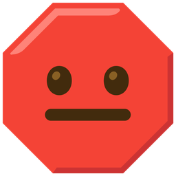 neutral face and stop sign