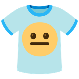 neutral face and t-shirt