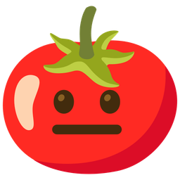 neutral face and tomato