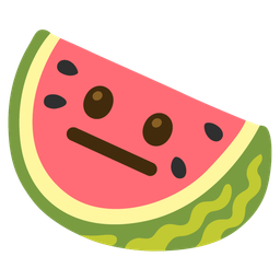 neutral face and watermelon