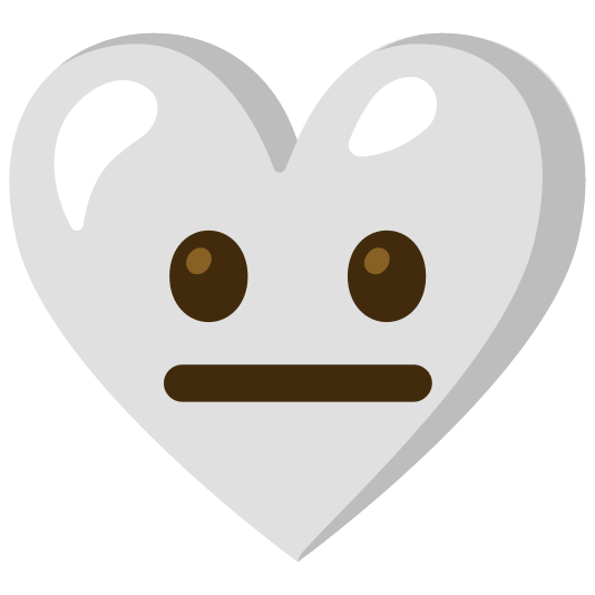 Neutral face and White heart