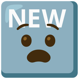 NEW button and anguished face