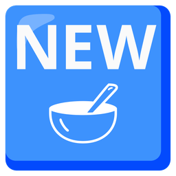 NEW button and Bowl with spoon