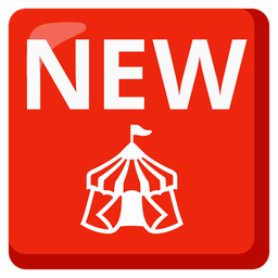 NEW button and Circus tent