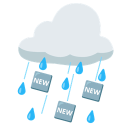 NEW button and Cloud with rain