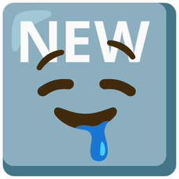 NEW button and drooling face