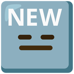 NEW button and expressionless face