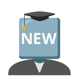 NEW button and Graduation cap