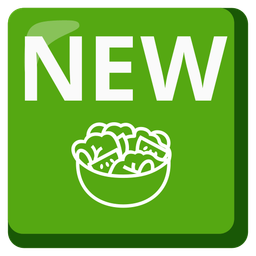 NEW button and Green salad