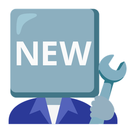 NEW button and Hammer and wrench