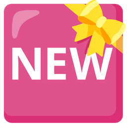 NEW button and Heart with ribbon