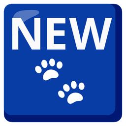 NEW button and Paw prints