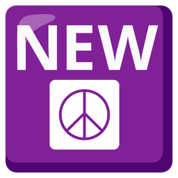 NEW button and Peace symbol