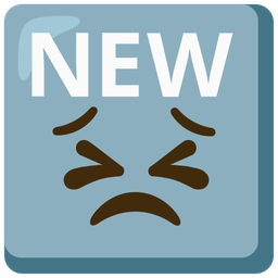 NEW button and persevering face