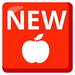 NEW button and Red apple